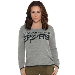 NBA San Antonio Spurs Adult Women All Laced Up Sweater Gray Small